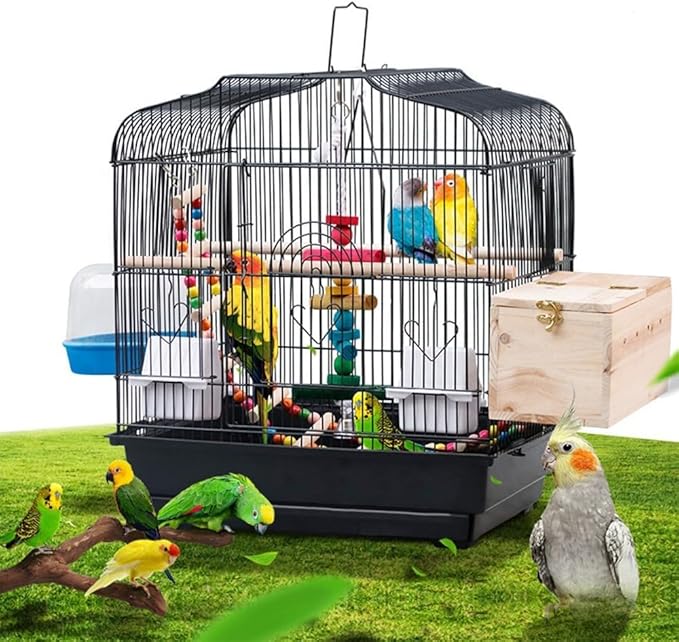 Portable Travel Bird Cage 20.5 Inch, Small Bird Cage for Cockatiels Lovebirds Parakeets Canaries Conure | Cage for Small Birds Inside The House