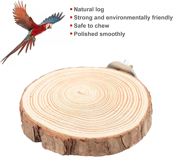 Parrot Perches Stand, Wooden Round Platform Bird Toy, Bird Perches Stand, for Small Parakeets Squirrel, for Hamster