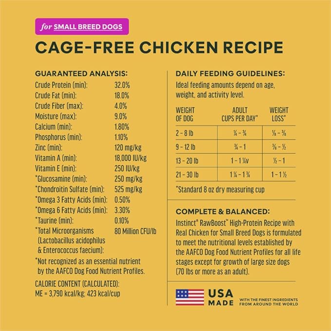 Instinct RawBoost Small Breed, Natural Dry Dog Food with Freeze-Dried Pieces, High Protein, Grain-Free Recipe - Real Chicken, 10 lb. Bag