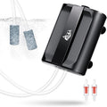 AQQA Aquarium Air Pump,3.5W 5W Dual Outlet Oxygen Pump with 2 Air Stone,Adjustable Air Valve Quiet Bubbler Pump,Up to 160 Gallon Fish Tank (5w)