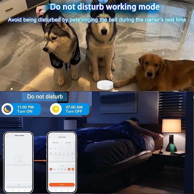 EverNary Dog Door Bell for Potty Training to Go Outside, WiFi Doggie Door Bell, Wireless Doggy Doorbell with Phone App,Waterproof Touch Button with Large Activate Range (1 WiFi Receiver 1 Button)