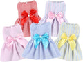 TAPBULL Dog Dresses, Fashionable Pet Dog Clothes, Cute Cat Birthday Dress Outfit (Blue/Red/Pink/Pink-Blue/Yellow-Blue 5-Pack), Large
