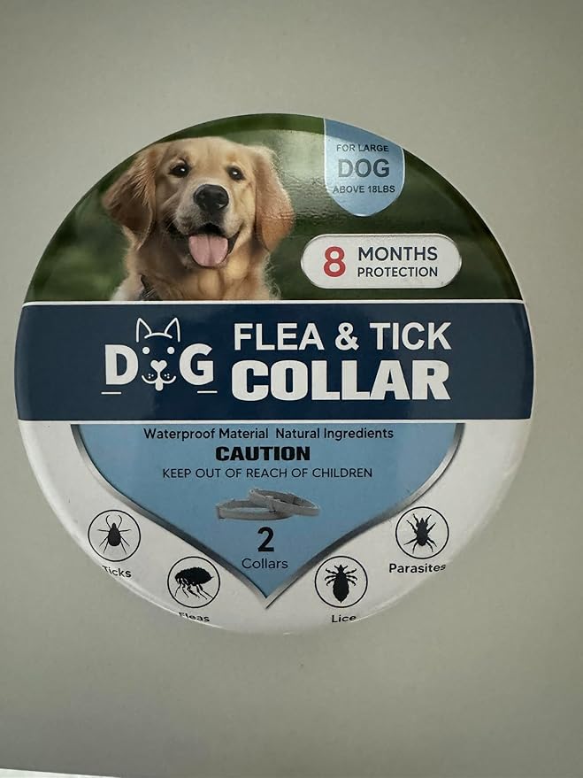 Tick and Flea Collar for Dogs, Flea Collar for Dogs, Tick Collar for Dogs,Flea Collar for Large Dogs, Dog Flea Collars, Lasts Up to 8 Months, Indoor & Outdoor Use – 2 Pack