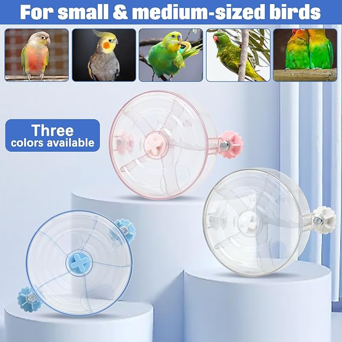 BNOSDM Bird Foraging Toy Creative Feeder Systems with Seed Food Rotating Wheel for Enrichment & Training Parrot Puzzle Toys Ideal for Small and Medium Cockatiel Parakeet Conure(Blue)