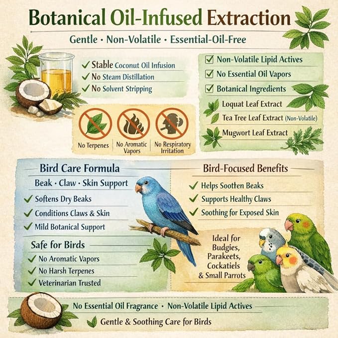 Bird Beak Oil & Feet Ointment for Parrots – Beak Moisturizer, Dry Skin Relief & Claw Repair for Budgies, Cockatiels & Small Birds (Big Size Edition)