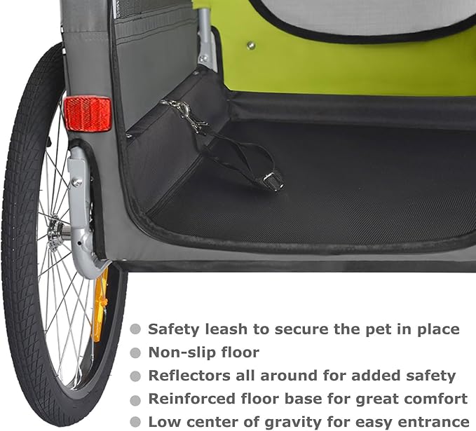 DOGGYHUT® Premium Large Pet Bike Trailer for Medium or Large Dog, Up to 78 lbs,Dog Bicycle Carrier,Low Center of Gravity,Easy Folding Frame
