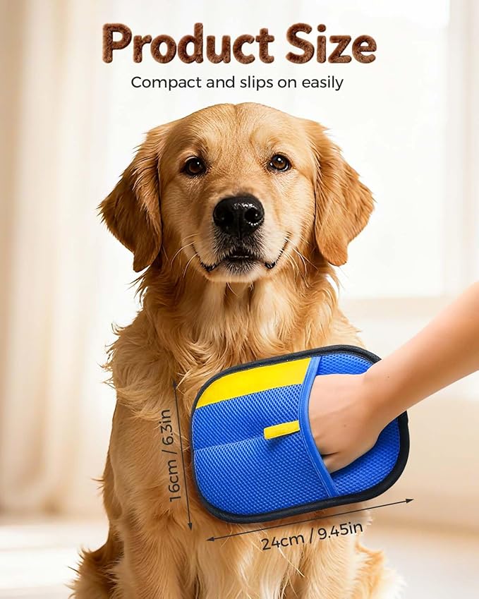Pet Hair Removal Glove, Upgraded Thickened Pet Hair Remover Glove for Cats & Dogs, Reusable Powerful Cat Grooming Gloves, Pet Hair Remover Tool for Clothing, Couch, Furniture, Car Seats