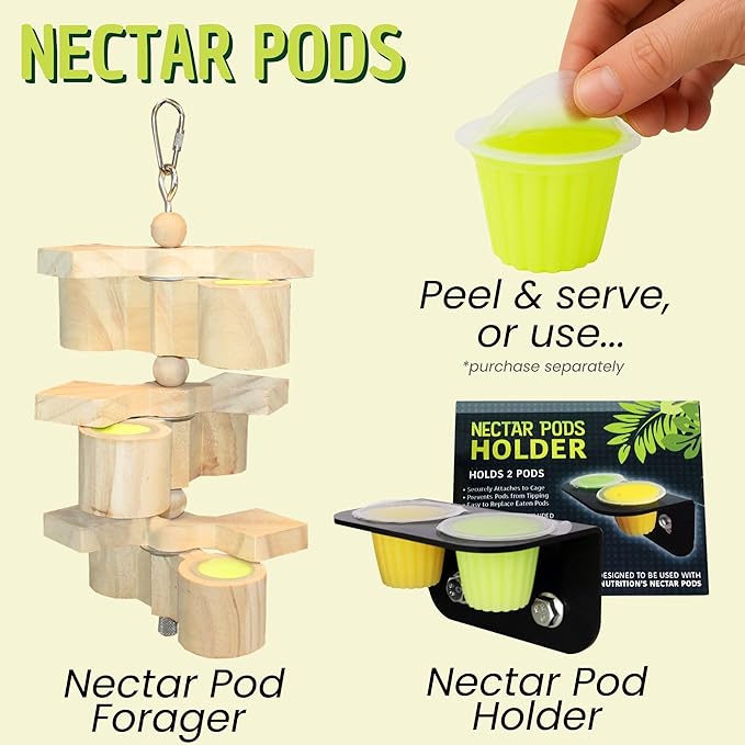 Nectar Pods (Pineapple) - Calcium-Fortified Jelly Fruit Treat - Sugar Gliders, Marmosets, Squirrels, Parrots, Cockatiels, Parakeets, Birds, Hamsters, Day Geckos, Kinkajous & Other Small Pets