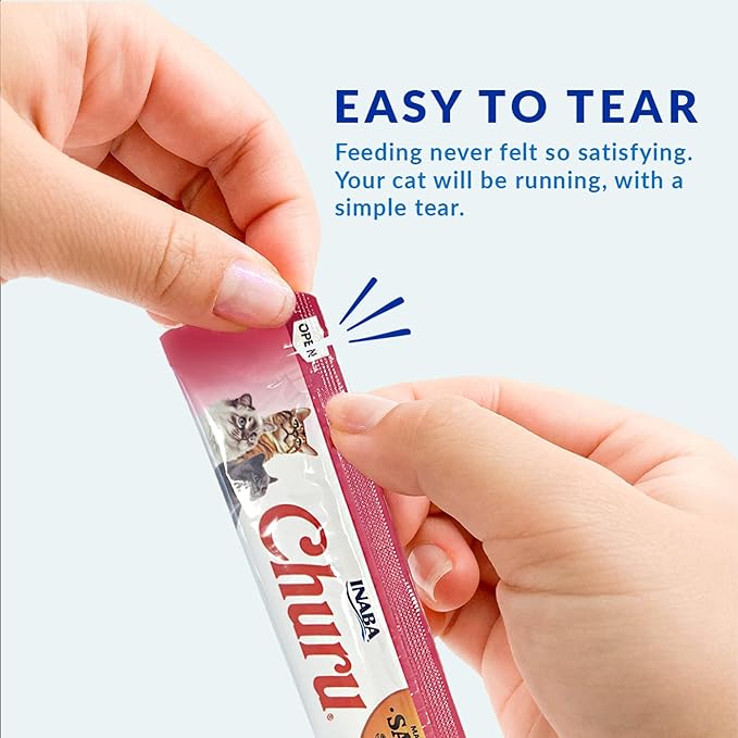 INABA Churu Cat Treats, Lickable, Squeezable Creamy Purée Cat Treat with Taurine & Green Tea Extract, 0.5oz Each Tube, 12 Tubes, Churu Spoon Holiday Variety Pack