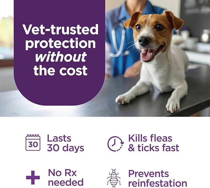 FirstAct Plus Flea Treatment for Dogs, Large Dogs 45-88 lbs, 6 Doses, Same Active Ingredients as Frontline Plus Flea and Tick Prevention for Dogs