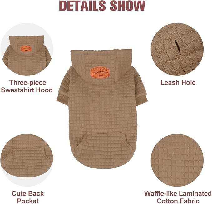 BEAUTYZOO Dog Sweaters for Extra Large Dogs Girl Boy, XXXL Dog Hoodie with Pocket & Leash Hole, Soft Warm Waffle-Like Laminated Cotton Pet Clothes for Cold Weather, Doberman Great Dane Sweatshirt, 3XL