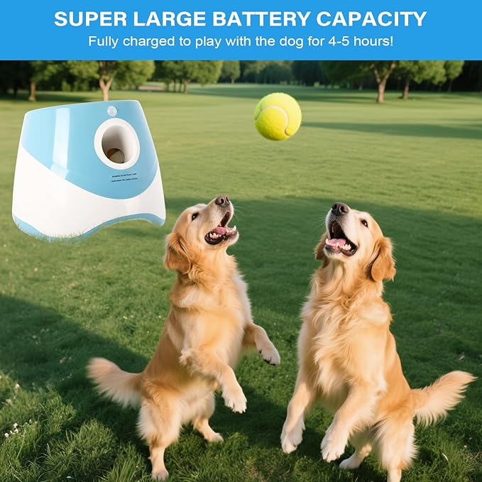 Automatic Ball Launcher for Dogs: 2" Mini Tennis Ball Thrower with 3 Distance Settings,Interactive Puppy Pet Ball Indoor Thrower Fetch Machine for Small to Medium Dogs,Blue