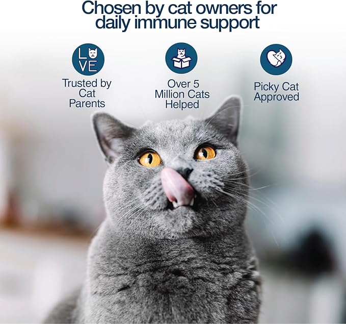 L-Lysine Gel for Cats & Kittens (5oz) – Immune System, Respiratory & Eye Health Support. Reduces Sneezing, Runny Nose & Watery Eyes. Daily Salmon-Flavor Supplement – Made in USA (2 Pack)