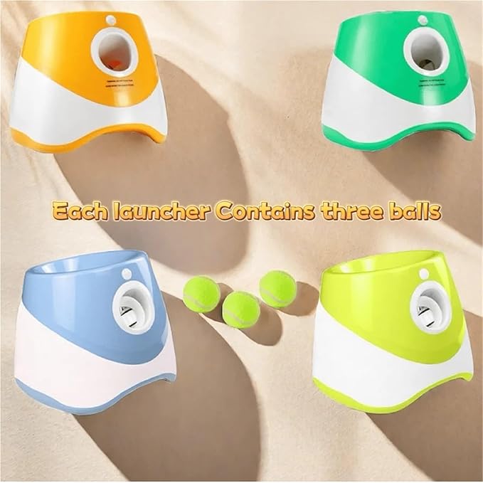 Dog Launcher Automatic Toy Tennis Throwing Pinball Machine Fun Interactive Throw Rechargable Catapult USB Charging(Dark Green)