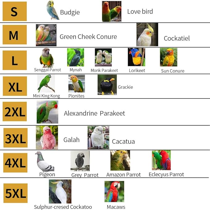 Parrot Bird Diapers, Birds Flight Suit, Parrot Clothes, Pet Animal Costumes, Bird Clothes, Cockatiel Bird Diaper, Pet Bird Diapers, Parrot Flight Suit, Bird Parrot Clothes (Yellow, S)