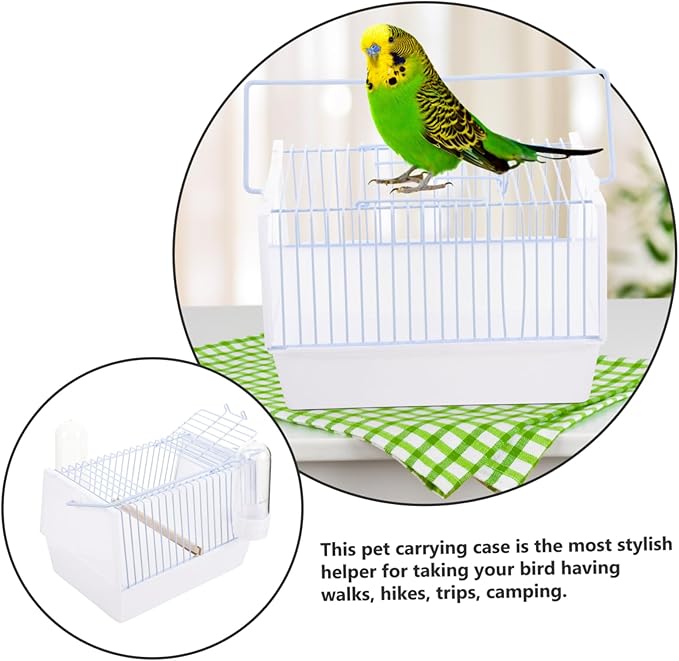 Yardwe 1set Portable Bird Carrier Cage for Travel Compact Bird Cage for Parrots Budgies Lightweight Design Handle for and Security