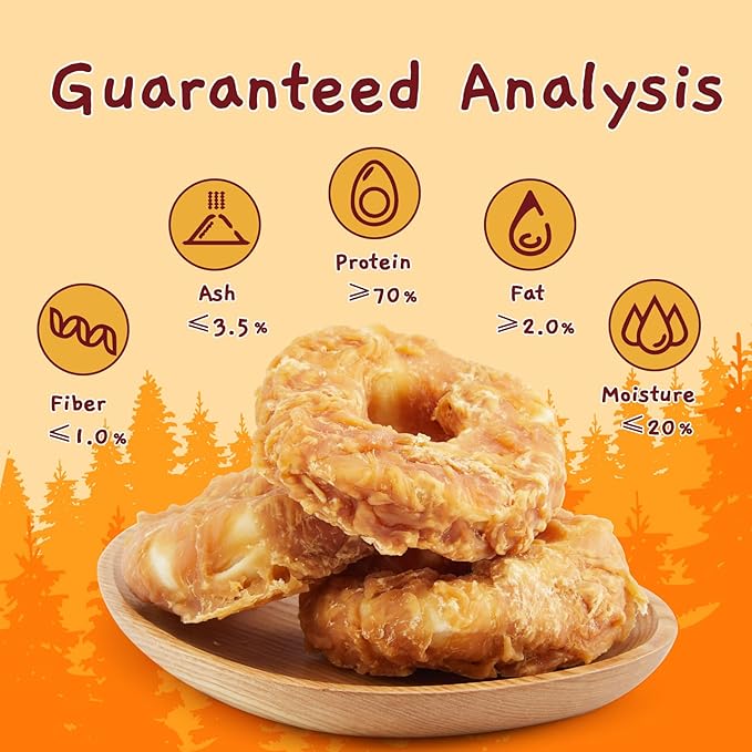 Jungle Calling Dog Treats Long Lasting, Rawhide Chews for Dogs, Chicken Wrapped Rawhide Donuts, Chewy Snacks for Medium Large Dogs (Pack of 2)