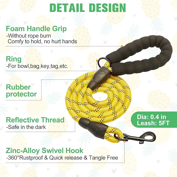 BEAUTYZOO Step in Dog Harness and Leash Set,Reflective Dog Harness No Pull No Choke Puppy Harness for Small Medium Large Dogs Cats,Soft Padded Mesh Vest Harnesses for Girl and Boy Pets, Pineapple M
