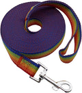 Nylon Training Dog Leash for Small Medium Large Dogs, 15ft 20ft 30ft 50ft Long Leash Dog/Puppy Lead for Obedience Recall Training, Camping (15ft, Rainbow)