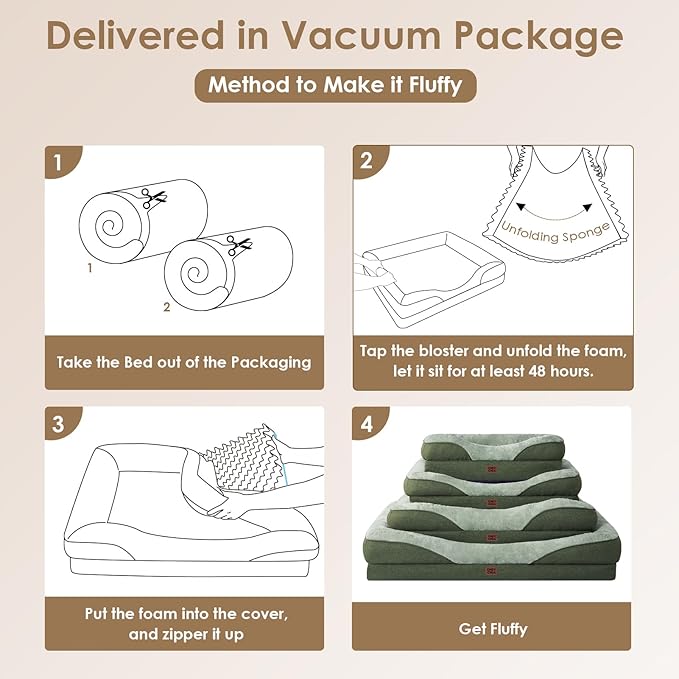 EHEYCIGA Orthopedic Dog Bed for Large Sized Dog, 36x27x7 Inch Large Memory Foam Dog Couch Bed with Sides, Waterproof Liner & Washable Removable Cover, Bolster Pet Sofa, Green