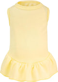 Dog Dresses Cat Skirt Solid Color Dog Clothes Summer Sleeveless Puppy Girl Clothes for Small Pet Dogs Cats (Yellow, X-Small)