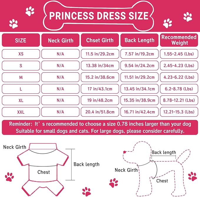TAPBULL Dog Dresses, Fashionable Pet Dog Clothes with Heart Design, Cute Cat Birthday Dress Outfit (Pink/Red/Blue/Purple/Black 5-Pack), Small