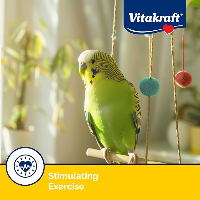 Vitakraft Crunch Sticks Parakeet Treats Golden Honey Flavor – Triple-Baked Snack with Vitamins A D3 E Riboflavin and B12 – Natural Wood Chew Center and Cage Clip Holder – Engaging 2 Stick Pack