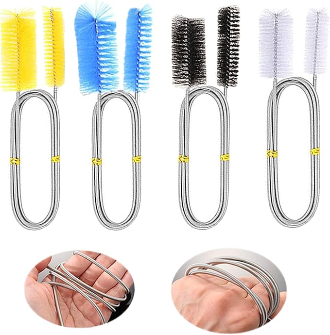 90/155/200CM Aquarium Cleaning Brush for Hose Air Tube Stainless Steel Flexible Double Ended Pipe Brush Fish Tank(Blue,200cm)