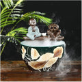 Aquarium Aquarium Ceramic Fish Tank Home Living Room Circulation Flow Water Fish Tank Feng Shui Lucky Ornament Balcony Goldfish Bowl Fish Tank Fish Tank Decorations (Color : F)