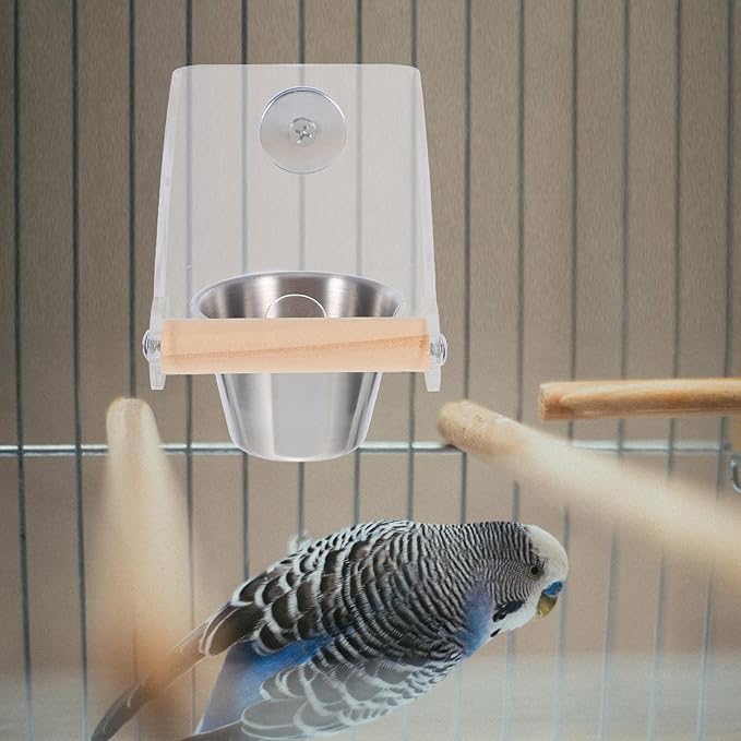 Yardwe Automatic Bird Feeder and Drinker Cup Small No-Spill Cage Food Dish for Parakeets Pigeons Pet Birds Feeding and Watering Supplies