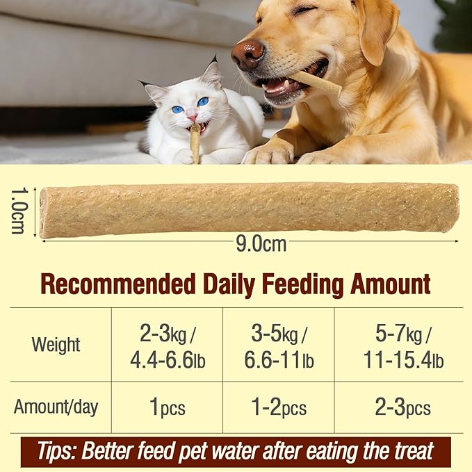 Freezed Dried Cat Teething Sticks, Cat Chew Stick for Dental Care, Salmon and Chicken Flavour Cats Treats, 1.7 oz Feline Freshens Breath Snacks