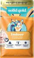 Solid Gold Indoor Dry Cat Food - Grain Free & Gluten Free - Chicken Cat Food Dry Kibble for Indoor Cats for Gut Health - Sensitive Stomach & Hairball Support for Adult Cats - 12LB