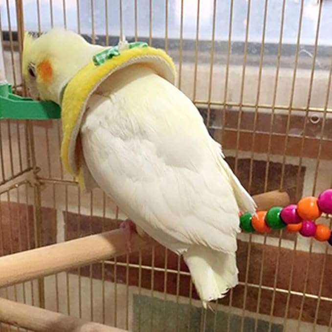 QBLEEV 4Pack Pet Parrot Anti-bite E-Collars, Anti-Grab Feather Plucking Wound Healing Safety Elizabethan Collar, Protective Recovery Cones for Budgerigar Lovebird Agapornis Fischer Cockatiel Cockatoo