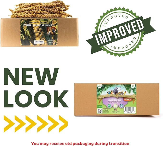 Nemeth Farms 5lbs Premium Spray Millet for Exotic Birds – Grown in The USA – 100% Natural & Non‑GMO Bird Treat – Sun‑Dried Millet for Parakeets, Conures, Cockatiels, Parrots & Budgies