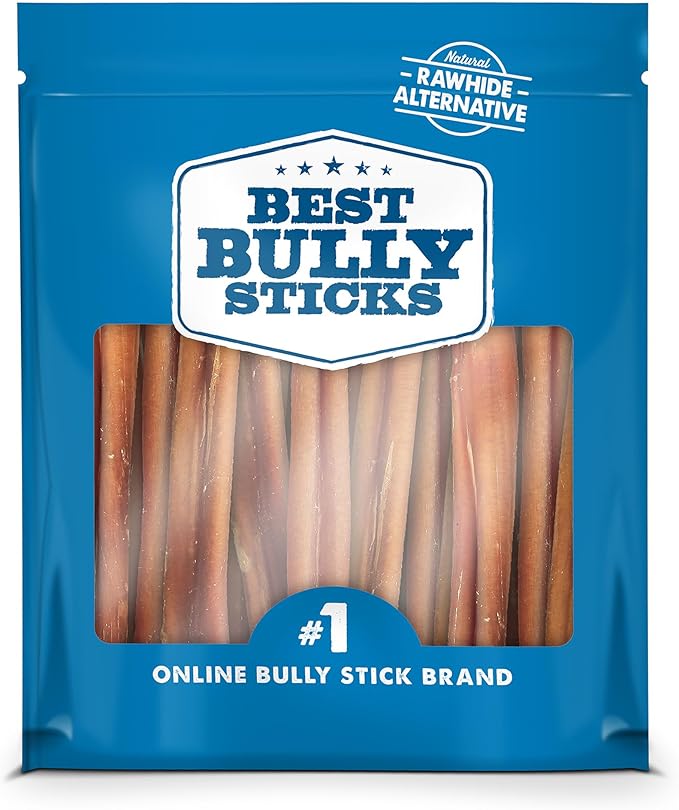 Best Bully Sticks 6 Inch Odor-Free Bully Sticks - 20 Count (Pack of 1) - Bulk Bag, Odorless Natural Grass-Fed Beef, Easily Digestible, No Grain or Rawhide, Ideal for Big Breeds