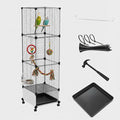 Lightweight Bird Cage with Removable Tray and Adjustable Perch – Portable Small Animal Cage with Single Lockable Door, Easy to Clean & Move for Parrots, Parakeets, Cockatiels, and Finches-M