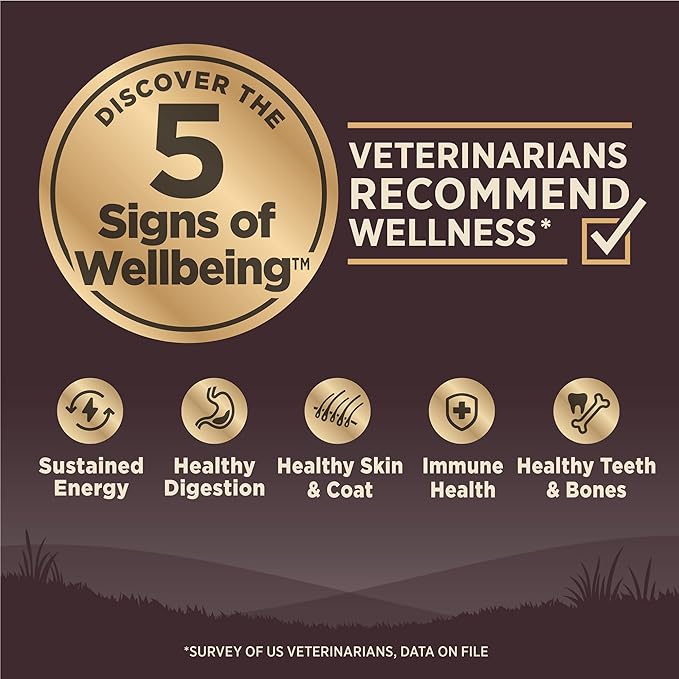 Wellness CORE Adult Dry Dog Food, Grain Free Kibble, Natural, High Protein, Chicken Free, Whitefish, Herring and Salmon Recipe, 12 lb Bag