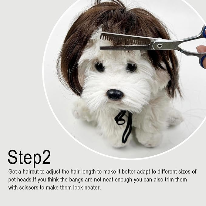 Cat Wig for cat only– Small Size for Tiny Animals Such as Goose Duck and Chicken DIY Haircut & Adjustable Fit – Cat & Dog Costume for Halloween, Party, Photo Shoots