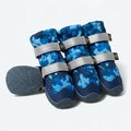 Spark Paws Dog Shoes, Waterproof Dog Boots for Medium to Large Dogs, Non Slip, Breathable Dog Booties and Paw Protectors - 4PCS Doggie Hiking Boots with Reflective Straps, Blue Camo, Size 2