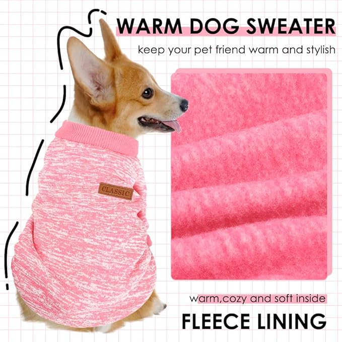 1 Pc Dog Sweaters for Small Dogs Girl Boy Winter Fleece Clothes Warm Soft Dog Sweatshirt Outfit for Dogs Cats Pet Apparel