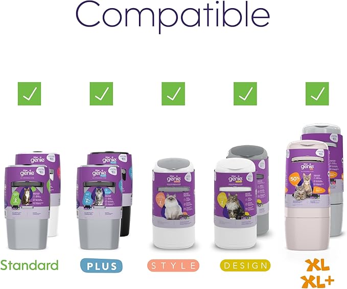 Litter Genie Refill Bags | Standard 4-Pack, 56 total ft | Up to 8 Months of Supply | Ultimate Odor Control Cat Litter Bags