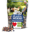 Love My Girls: Chicken Snacks - Flax & Worms - 5lb Bag - Global Harvest, Gourmet Multi-Grain Treats, Corn-Free, Nutritious & Protein Rich Mealworms