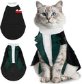 Cat Tuxedo Suit, Stylish Cat Tuxedo Outfit Formal Suit, Kitten Formal Attire Wedding Birthday Onesie Costume for Male Girl Hairless Cats, Pet Fashion Apparel Fancy Clothes, Grey, S