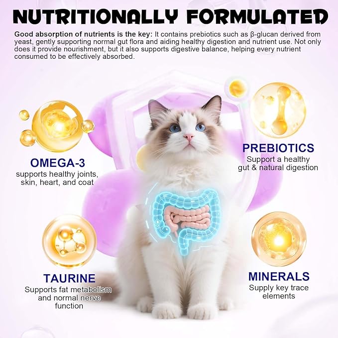 Cat Multivitamin Chews, 15-in-1 Multivitamin Cat Treats for Heart Health, Joint, Skin & Coat, Immune Digestive Support, Supplements & Vitaminsfor Cats, Chicken Flavour (30-Day Supply)