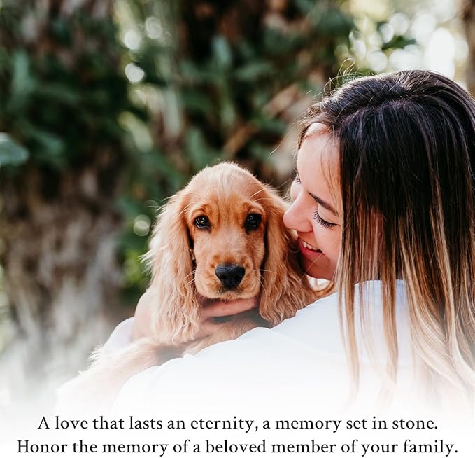 Personalized Pet Memorial Stone, I Crossed the Rainbow Bridge Heart Plaque, Pet Loss Gift for Dogs or Cats Gift (S-18)