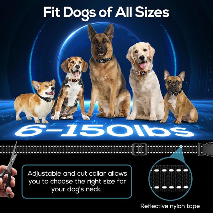 Bark Collar, 2 Pack Smart Dog Bark Collar for Large Medium Small Dogs, Anti Barking Device for Dogs Training Collar with Beep Vibration Harmless Shock, 5 Adjustable Sensitivity (Orange)
