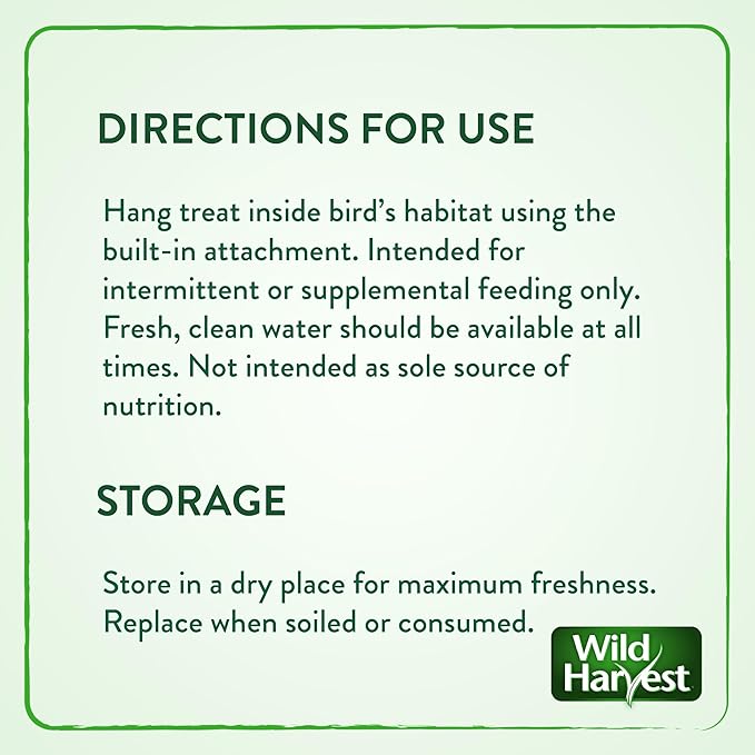 Wild Harvest Treat Stick with Tough Core for Small and Medium Birds, 1 oz Count, 100% Edible Interactive Treat and Toy Made with Rawhide Prepared Especially for Birds