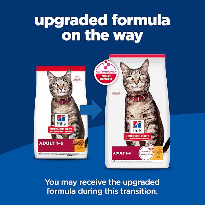 Hill's Science Diet Adult 1-6 Premium Nutrition Dry Cat Food, Chicken Recipe, 4 lb. Bag