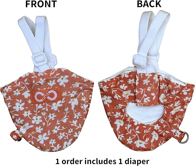 Bird Diapers Chicken Diaper Duck Diaperalls for Hens, Roosters, Ducks, Ducklings, Birds, Pigeons, Cockatiel, Dove - Reusable, Adjustable by Uni Infinity (Pink Floral, Bird Small, 1, Count)