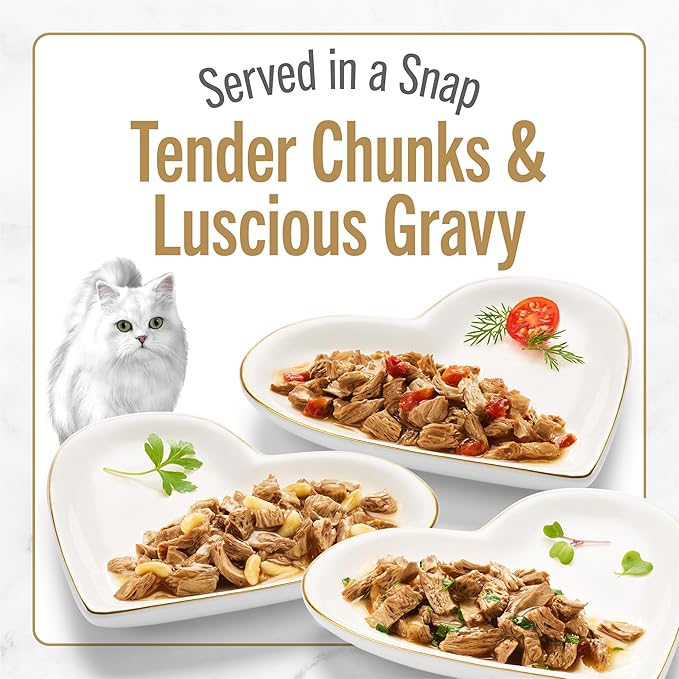 Fancy Feast Purina Gourmet Wet Cat Food Variety Pack,Petites Gravy Collection,Break-Apart tubs,48 Servings - 2.8 oz. Tubs,(Pack of 24)